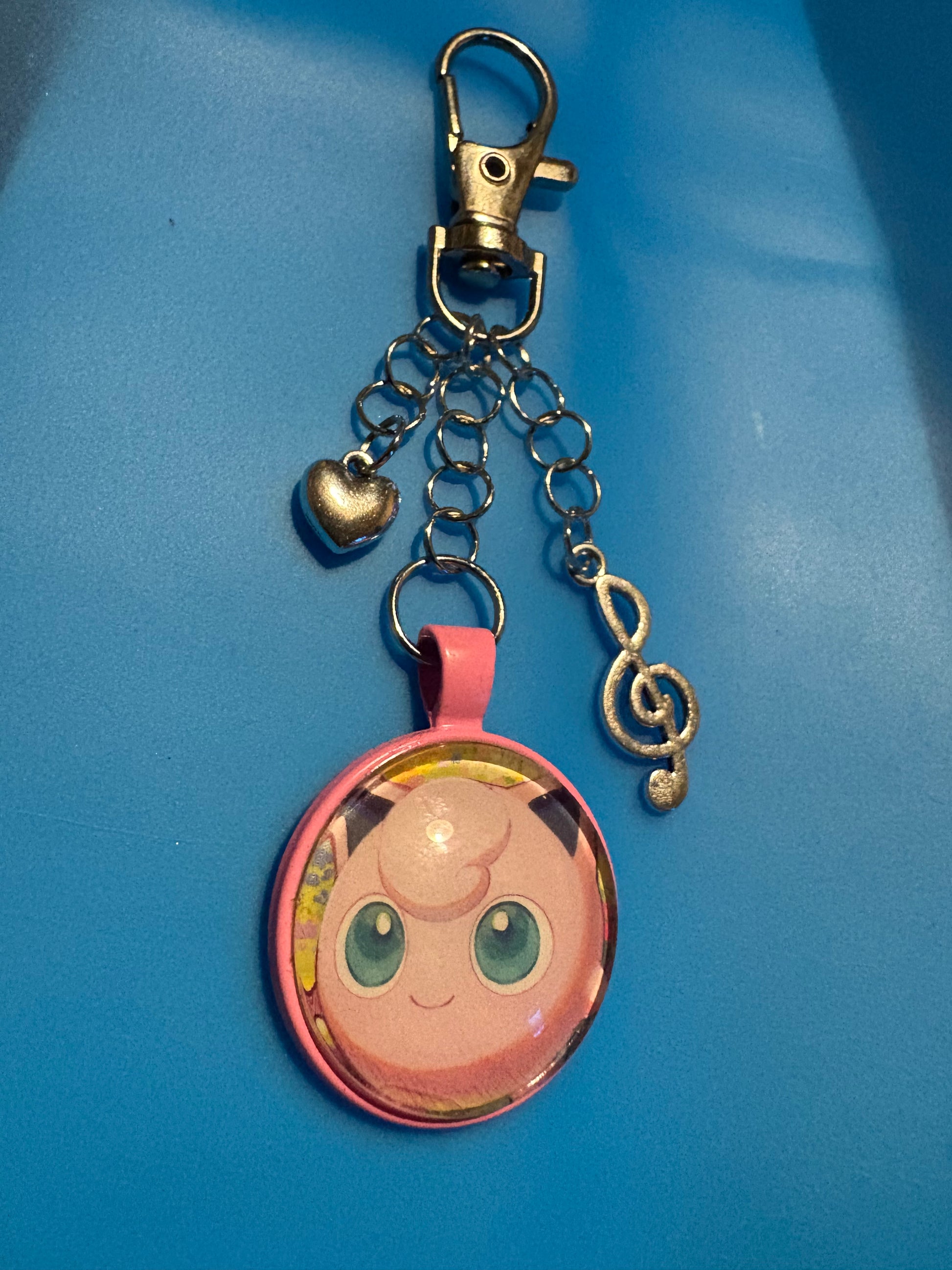 Handmade Pokemon Card Keychain Jigglypuff