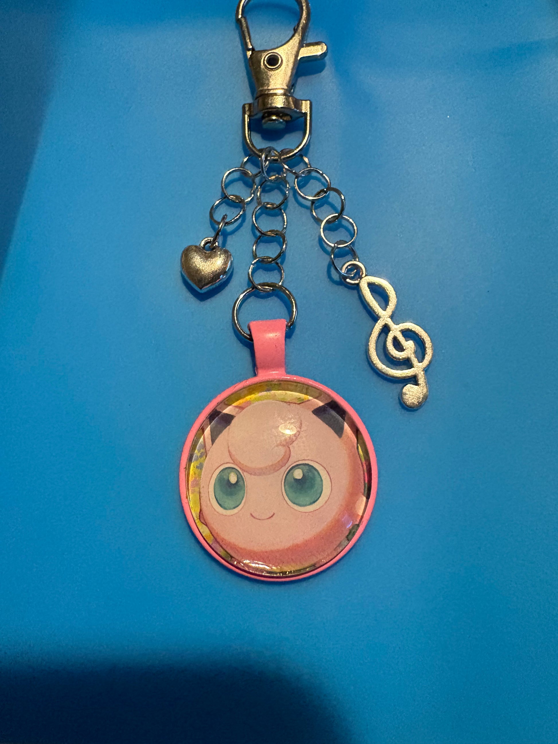 Handmade Pokemon Card Keychain Jigglypuff