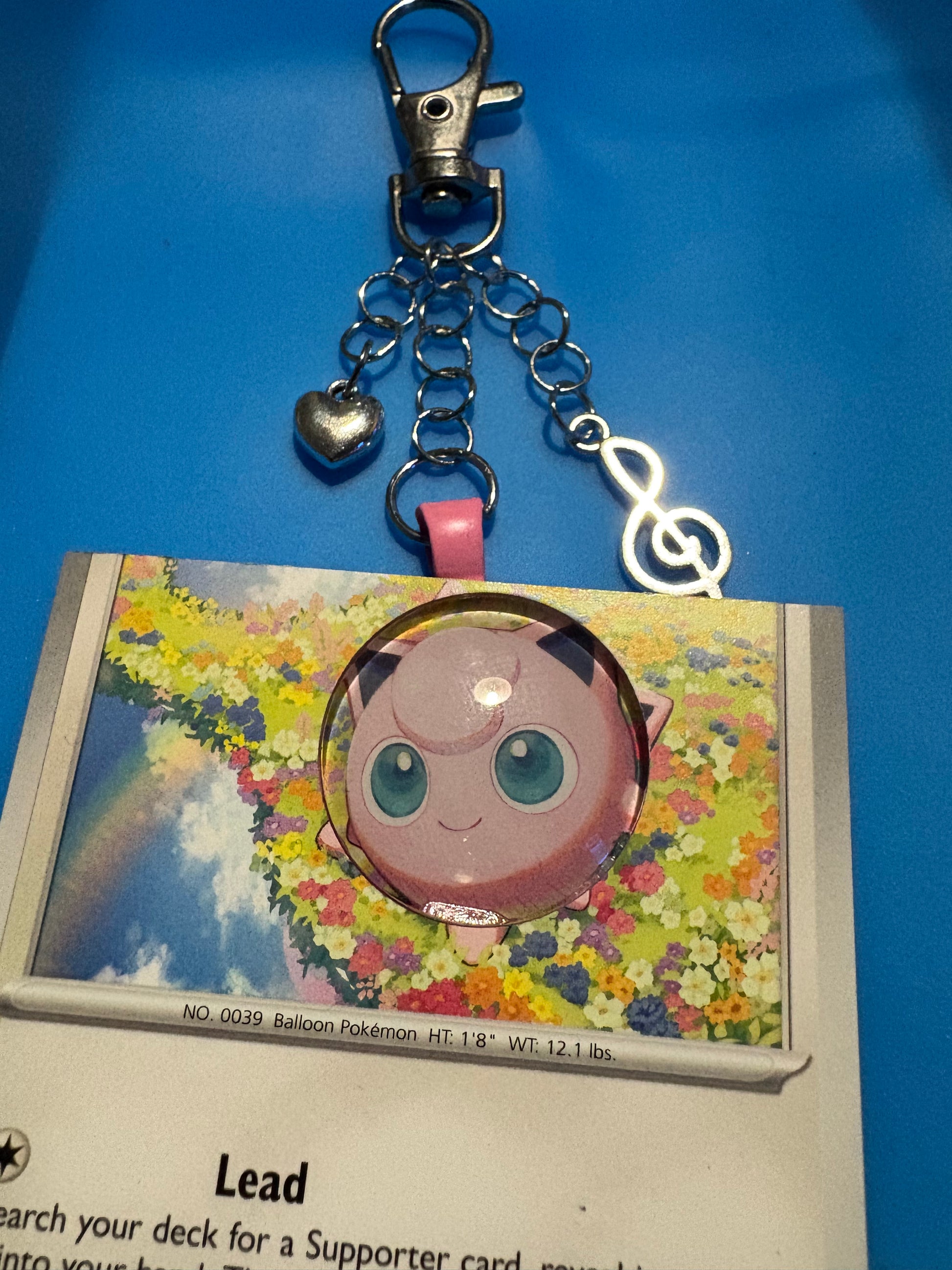 Handmade Pokemon Card Keychain Jigglypuff
