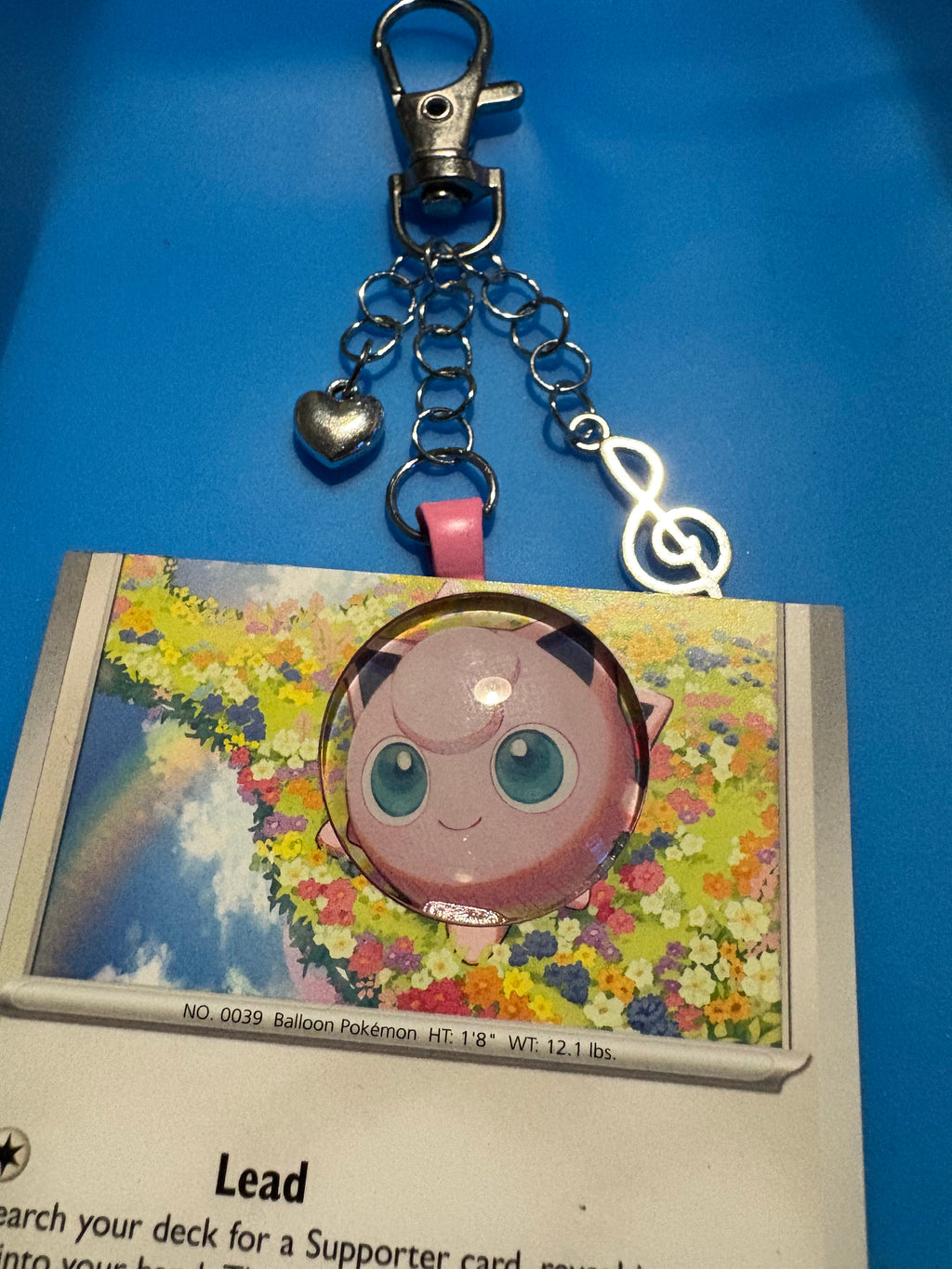 Handmade Pokemon Card Keychain Jigglypuff