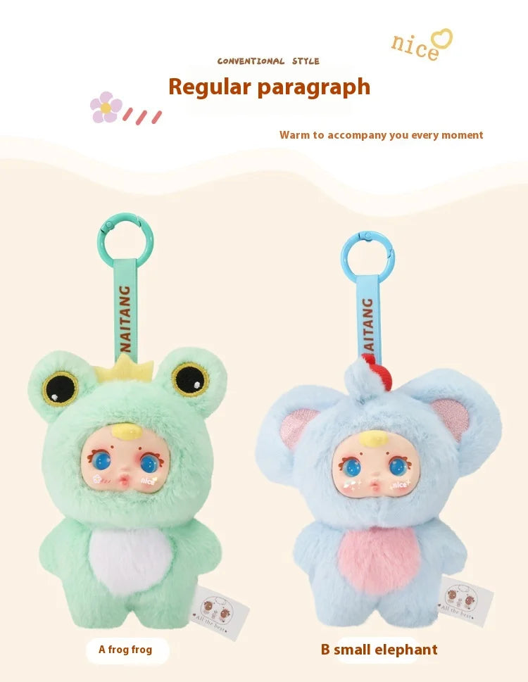 MM MIlk Candy Toffee Series - Scented - Animal Party Plush Pendant Blind Box – Cute Mini Stuffed Animal Charm with Keychain – Random Kawaii Character Toy for Collectors & Otaku Fans Style Surprise