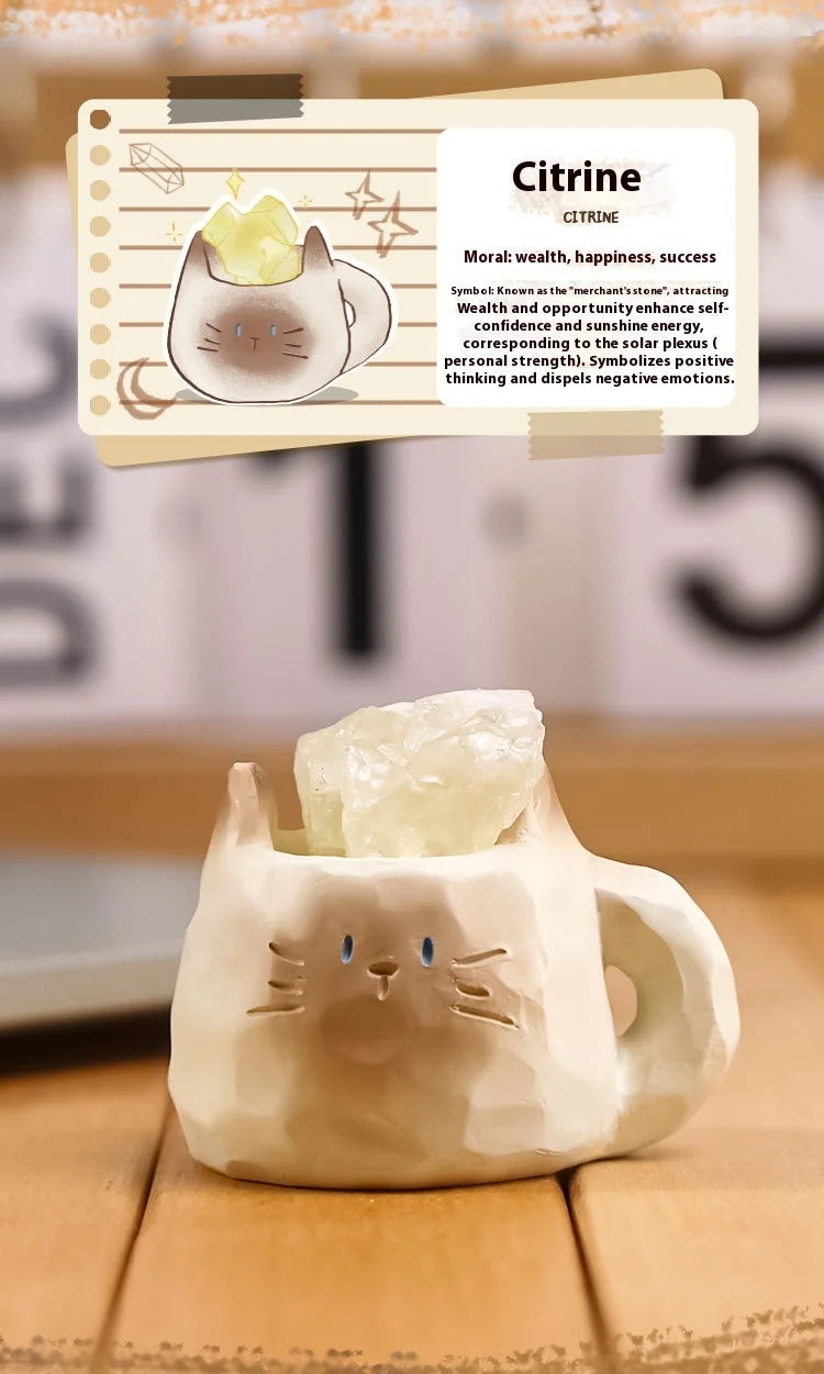 PAL Cat Crystal Blind Box Mini Original Stone Cartoon Figure Cute Office Desktop Car Decor Good Luck Gift For Cat Lovers Toys