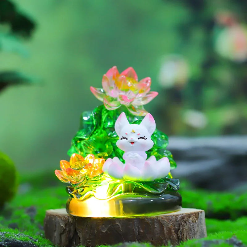 Ancient Nine Tailed Fox Blind Cassette Lamp Luminous Figure Desktop Ornaments Mysterious Box Surprise Holiday Gift