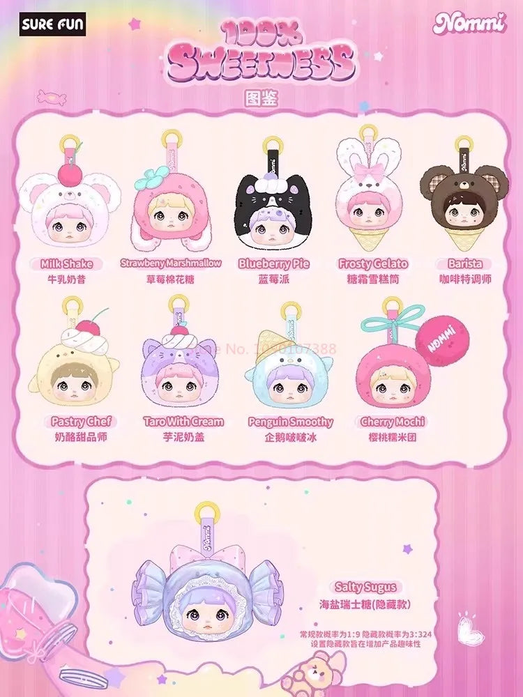 Nomm Sweetness 100% Blind Box Plush Pendant – Cute Kawaii Ice Cream Pendants with Interactive Eyes