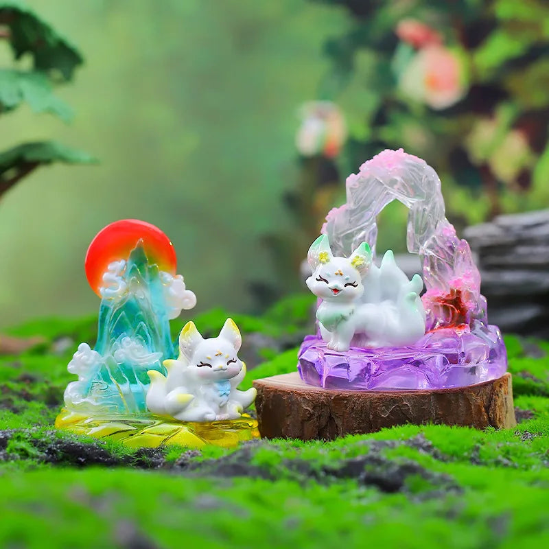 Ancient Nine Tailed Fox Blind Cassette Lamp Luminous Figure Desktop Ornaments Mysterious Box Surprise Holiday Gift