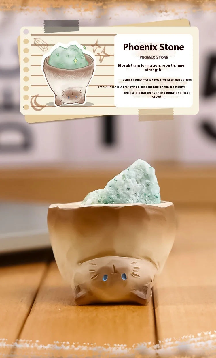 PAL Cat Crystal Blind Box Mini Original Stone Cartoon Figure Cute Office Desktop Car Decor Good Luck Gift For Cat Lovers Toys