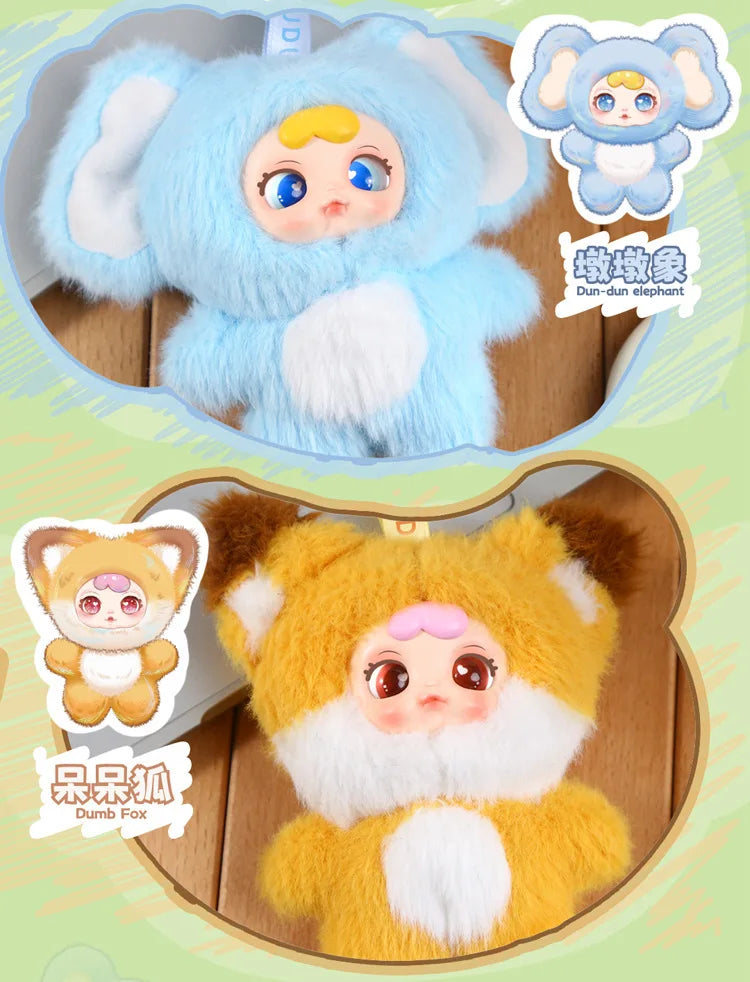 DU DU Animal Party Series Keychain Blind Box - Cute Backpack Charm Designer Toy Figure Birthday Gift for Girls
