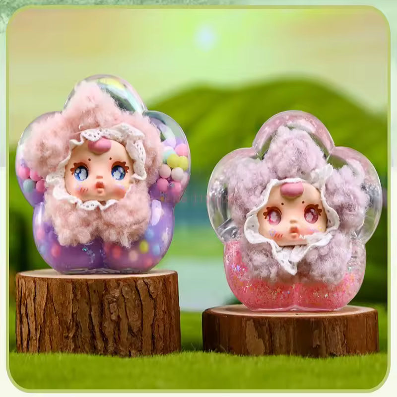 Sunflower Bloom Oil Glitter Blind Box Cute Sparkling Color Laser Plush Desktop Bedroom Decor Resin Crafts Toy Figure Collection