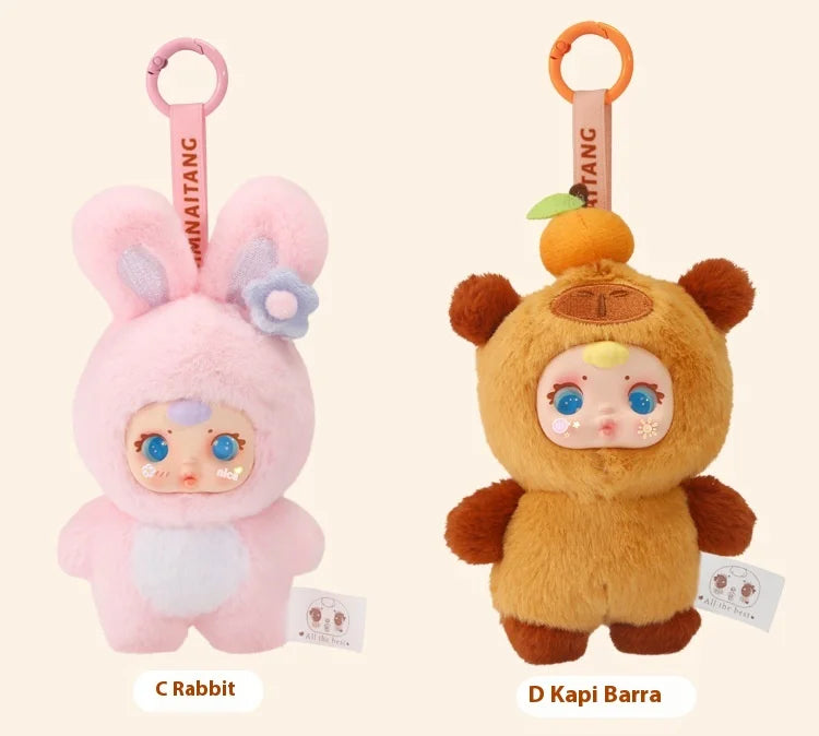 MM MIlk Candy Toffee Series - Scented - Animal Party Plush Pendant Blind Box – Cute Mini Stuffed Animal Charm with Keychain – Random Kawaii Character Toy for Collectors & Otaku Fans Style Surprise