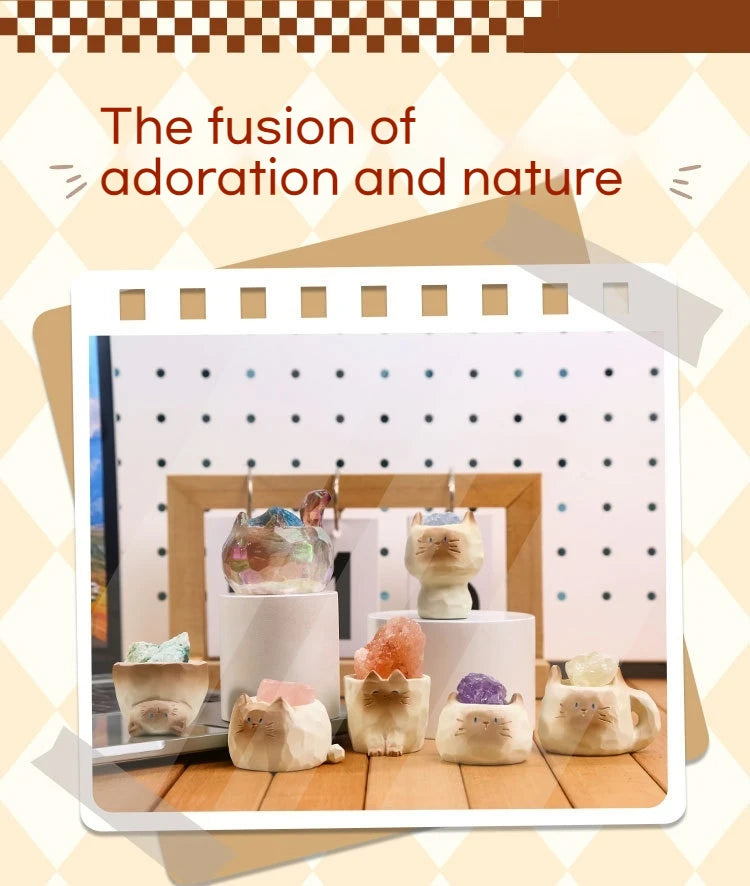 PAL Animals Crystal Blind Box Mini Original Stone Cartoon Figure Cute Office Desktop Car Decor Good Luck Gift For Cat Lovers Toys V2