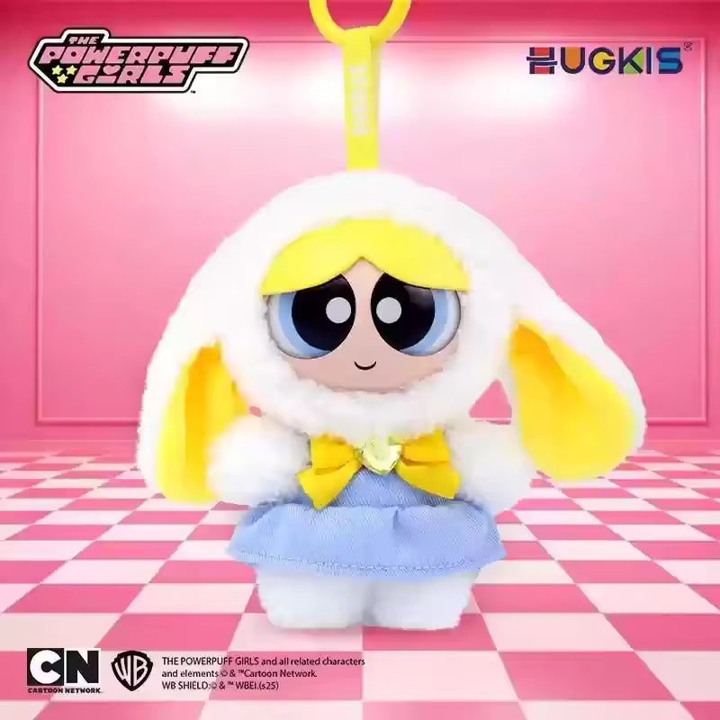 Hugkis x Powerpuff Girls Plush Pendant Blind Box – Cute Mini Stuffed Animal Charm with Keychain – Random Anime Character Toy for Collectors & Otaku Fans Style Surprise