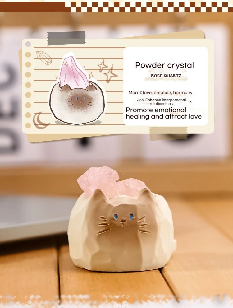 PAL Cat Crystal Blind Box Mini Original Stone Cartoon Figure Cute Office Desktop Car Decor Good Luck Gift For Cat Lovers Toys