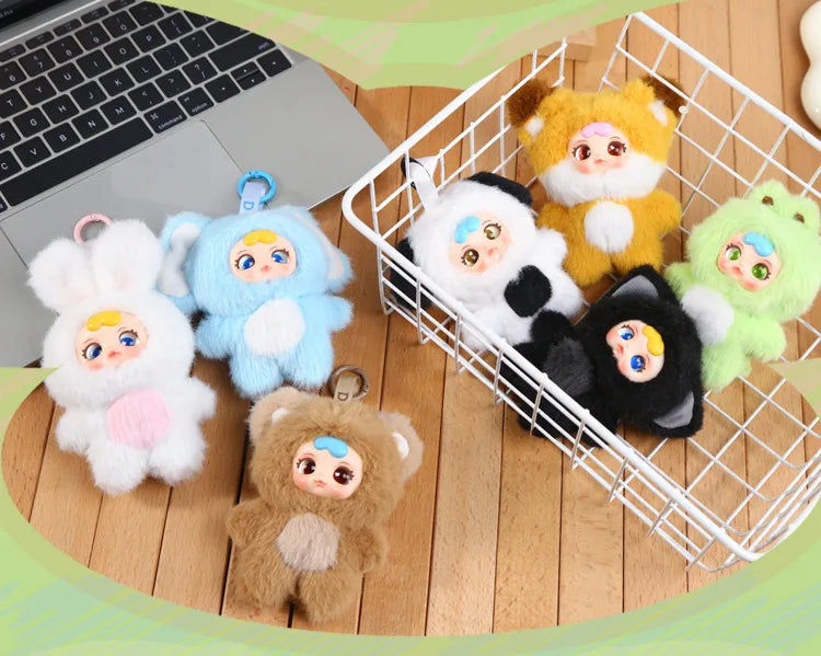 DU DU Animal Party Series Keychain Blind Box - Cute Backpack Charm Designer Toy Figure Birthday Gift for Girls