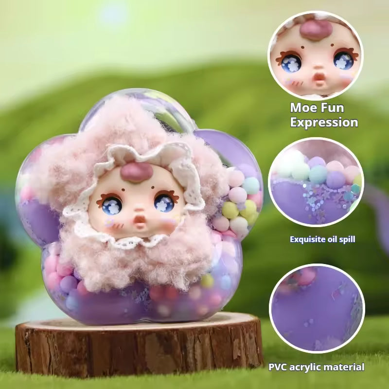 Sunflower Bloom Oil Glitter Blind Box Cute Sparkling Color Laser Plush Desktop Bedroom Decor Resin Crafts Toy Figure Collection