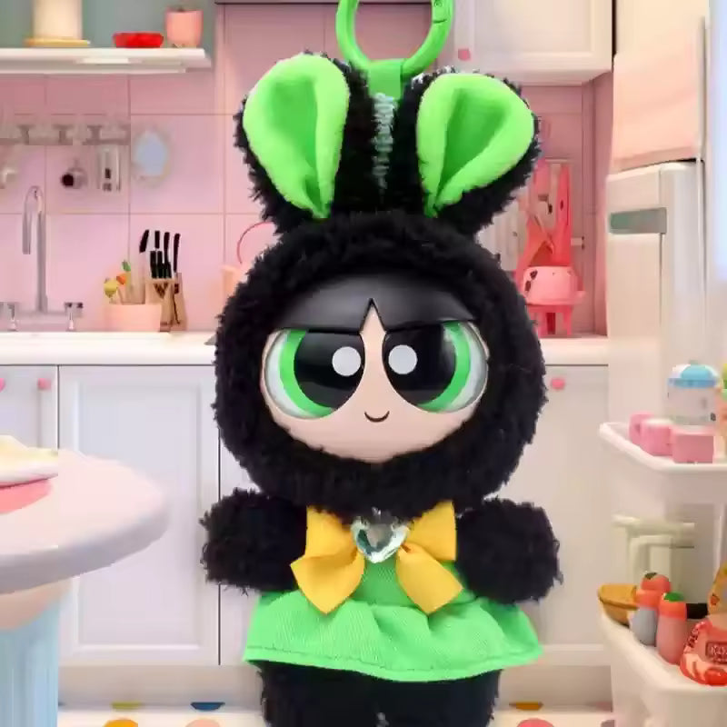 Hugkis x Powerpuff Girls Plush Pendant Blind Box – Cute Mini Stuffed Animal Charm with Keychain – Random Anime Character Toy for Collectors & Otaku Fans Style Surprise