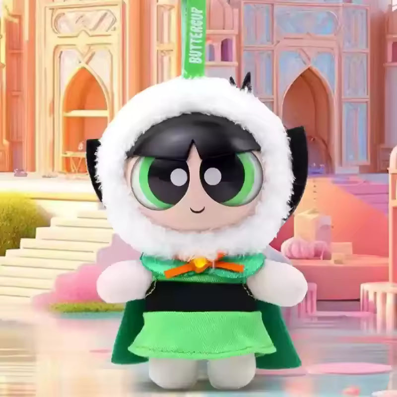 Hugkis x Powerpuff Girls Plush Pendant Blind Box – Cute Mini Stuffed Animal Charm with Keychain – Random Anime Character Toy for Collectors & Otaku Fans Style Surprise