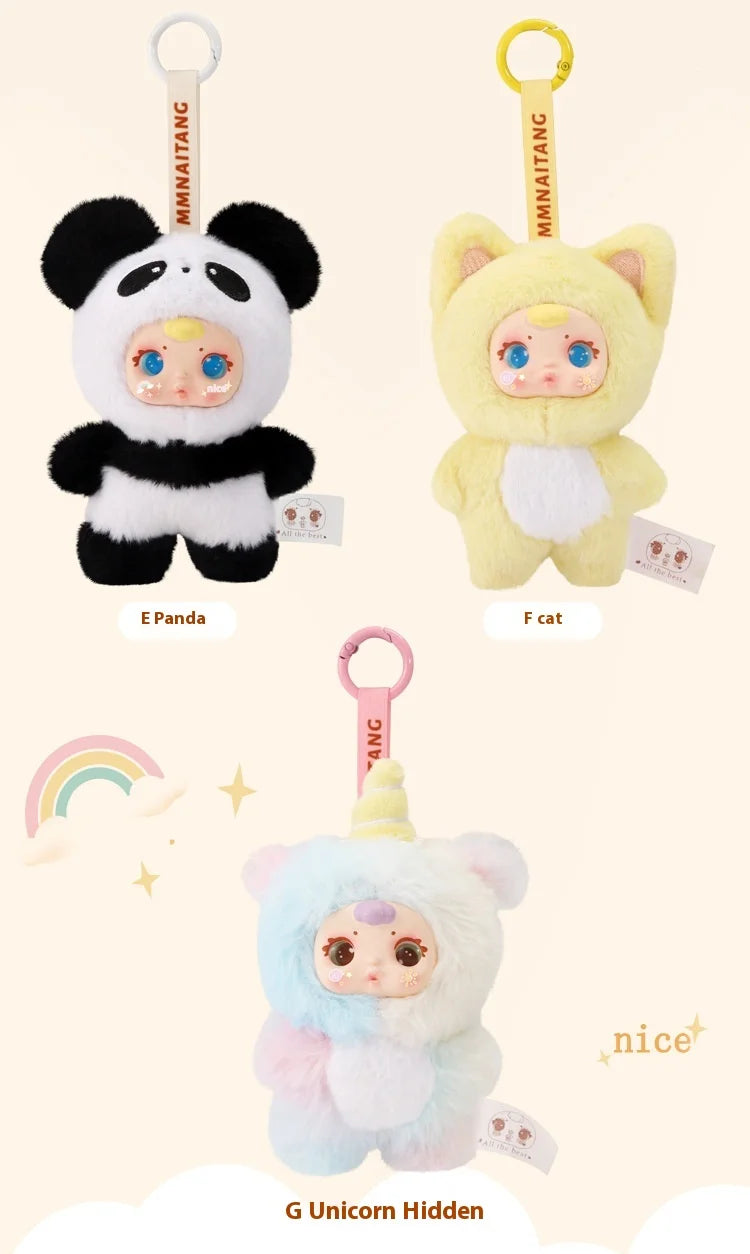 MM MIlk Candy Toffee Series - Scented - Animal Party Plush Pendant Blind Box – Cute Mini Stuffed Animal Charm with Keychain – Random Kawaii Character Toy for Collectors & Otaku Fans Style Surprise