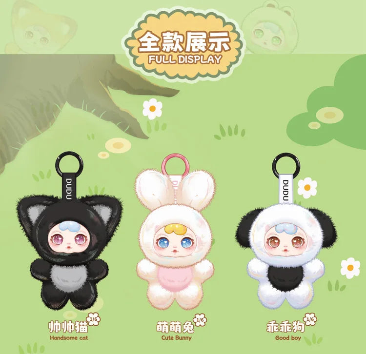 DU DU Animal Party Series Keychain Blind Box - Cute Backpack Charm Designer Toy Figure Birthday Gift for Girls