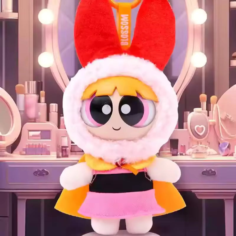 Hugkis x Powerpuff Girls Plush Pendant Blind Box – Cute Mini Stuffed Animal Charm with Keychain – Random Anime Character Toy for Collectors & Otaku Fans Style Surprise