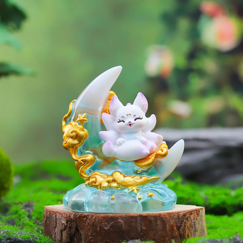 Ancient Nine Tailed Fox Blind Cassette Lamp Luminous Figure Desktop Ornaments Mysterious Box Surprise Holiday Gift