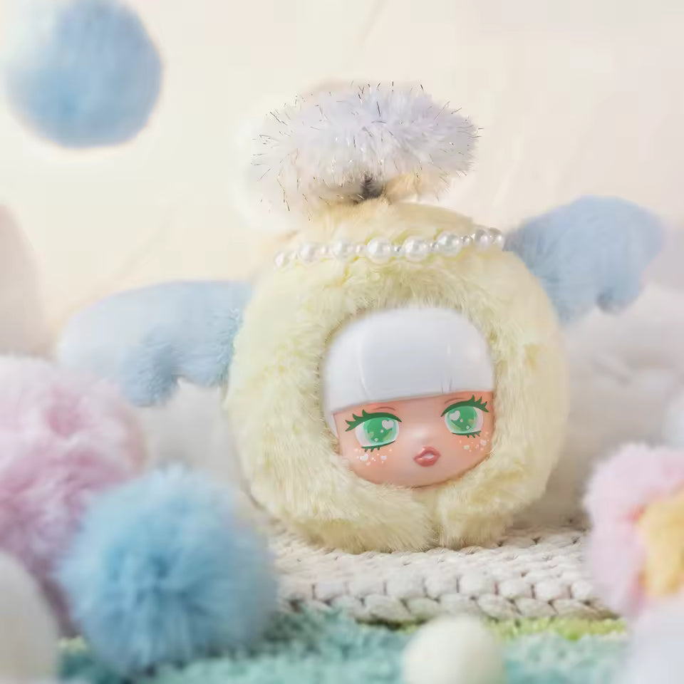Lilisha Star Show Series 2 Animal Plush Keychain Coin Purse - Soft Stuffed Toy Backpack Pendant for Girls, Cute Doll Gift for Kids Confirmed: Ethereal Angel