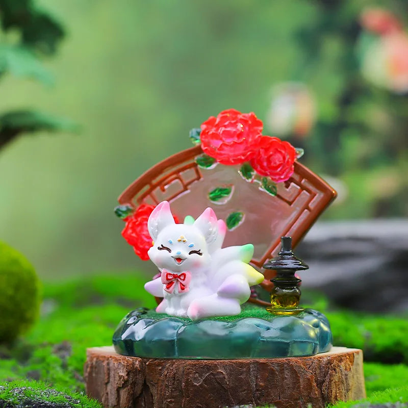 Ancient Nine Tailed Fox Blind Cassette Lamp Luminous Figure Desktop Ornaments Mysterious Box Surprise Holiday Gift