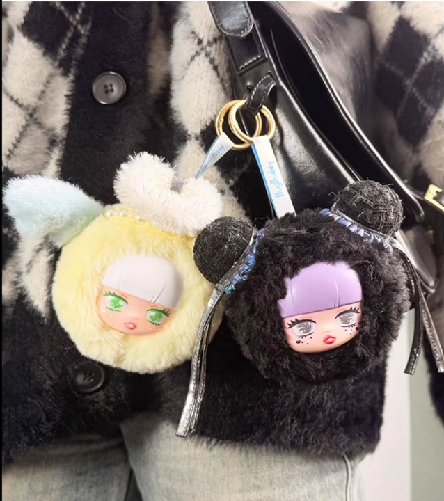 Lilisha Star Show Series 2 Animal Plush Keychain Coin Purse - Soft Stuffed Toy Backpack Pendant for Girls, Cute Doll Gift for Kids Confirmed: Ethereal Angel